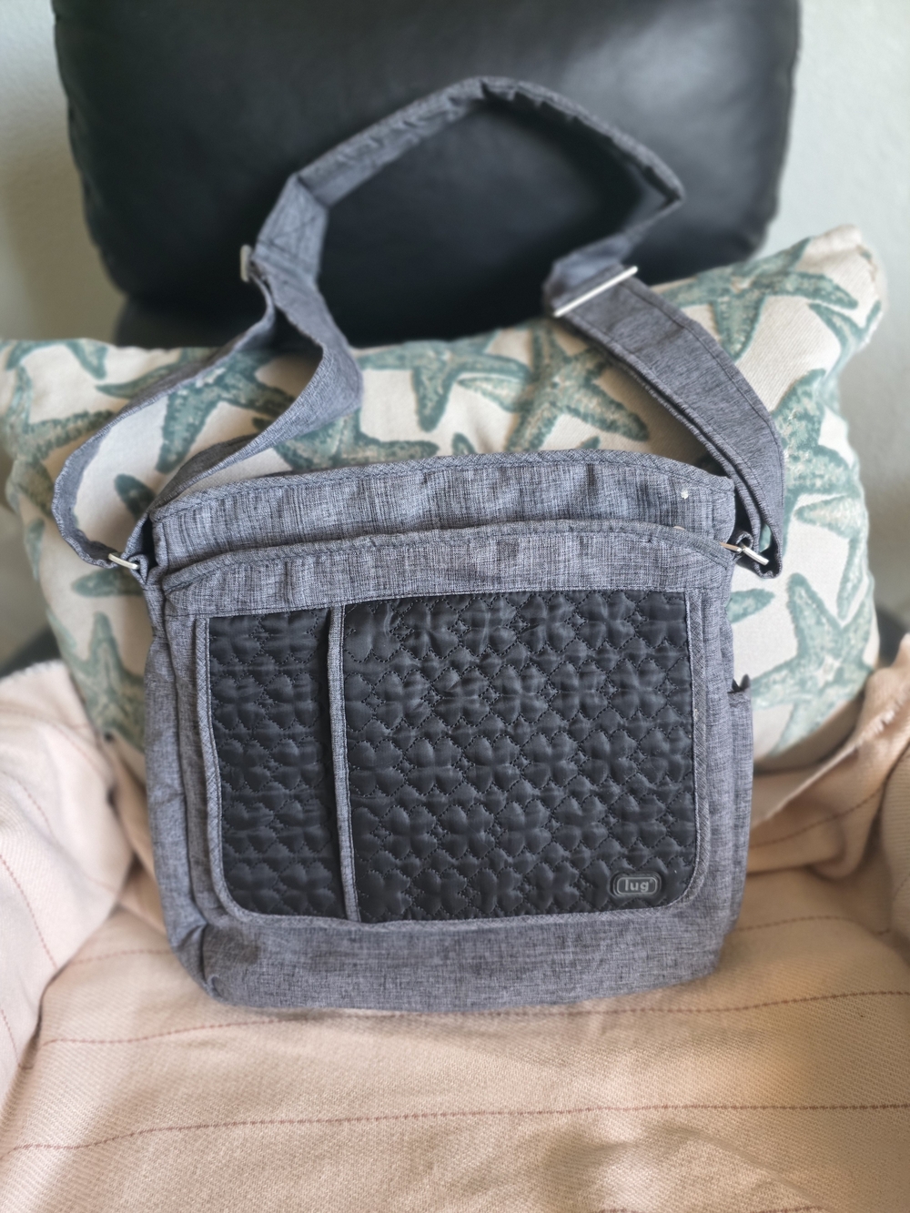 Lug Gray Quilted Crossbody Bag - Lug